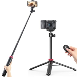 109cm Handy Stativ mit Bluetooth Fernbedienung, Ulanzi MT-44 Tragbares Kamera Stativ mit Kugelkopf Cold Shoe, Dreibein Stativ Reisestativ für Vlogging, Kompatibel mit iPhone Samsung Sony Canon Kamera - 1