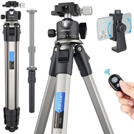 69,3 Zoll / 176 cm Kamerastativ Reisestativ Kompaktes neues Sechskantbeinrohr mit 36 mm Kugelkopf mit drahtloser Fernbedienung für DSLR-Kamera, Video-Camcorder kompatibel mit Telefon - 1