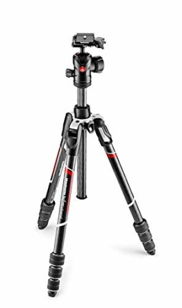 Manfrotto Befree Advanced Carbon Reisestativ Twist (Drehverschluss) mit Kugelkopf, inkl.Tasche (für Canon, Nikon, Sony, DSLR, CSC, Spiegellose Kamera, Traglast:9kg, Packmaß:41cm, Gewicht:1,25kg) - 1