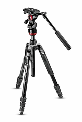 Manfrotto Befree Live Twist, Aluminium Reisestativ mit Drehverschluss, Kamerastativ für CSC, Spiegelreflex- und Kompakt Systemkameras, Video-Stativ, für Content Creation, Videographie, Video-Blogs - 1